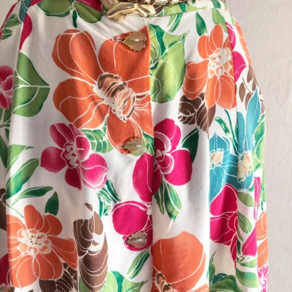 Vintage Floral Button Front Skirt Cottagecore - Picture 8 of 12